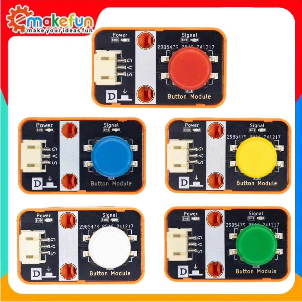 Button Module 3-5V Digital Output Low Trigger Momentary Push Button Switch with PH2.0 3Pin for Arduino/Raspberry Pi/ESP32