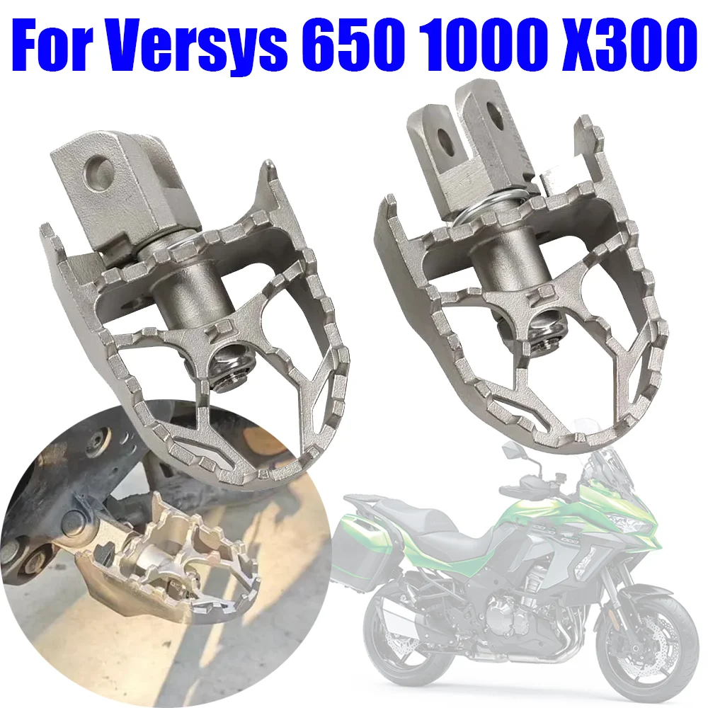 Widen Footrest Footpegs Foot Pegs Pedals Foot Rest For Kawasaki Versys 650 1000 KLE KLE650 KLZ1000 Versys X300 Accessories