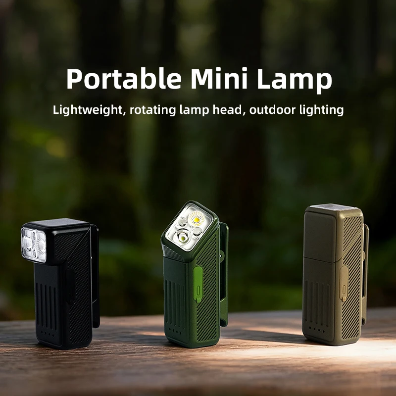 Rechargeable LED Camping Light USB-C Foldable Battery-Powered Camping Light with Magnetic Base Flashlight