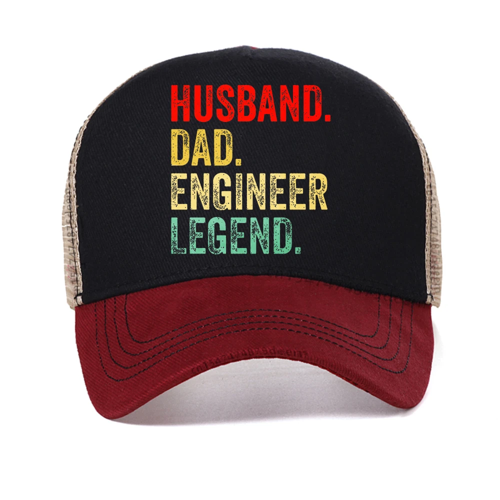 

Funny Husband Dad Engineer Legend Retro baseball cap Summer Graphic Retro Streetwear Father Day Gifts caps casual mesh sun hat