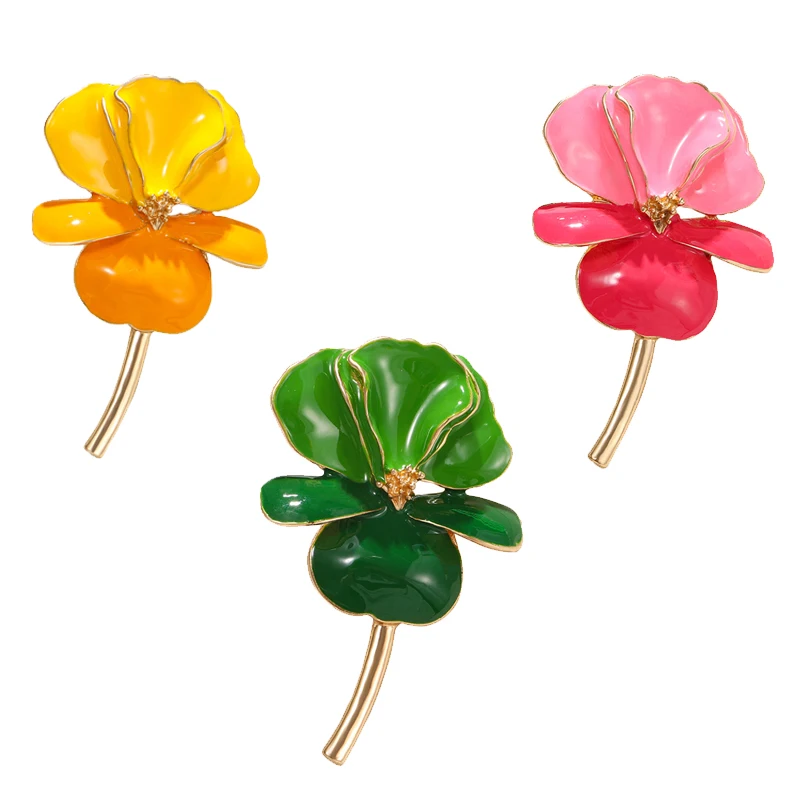 Vintage Emaille Brosche gemalt Iris Mode einfache Qualität Blumen brosche Damen bekleidung Accessoires Stifte Schmuck Geschenke