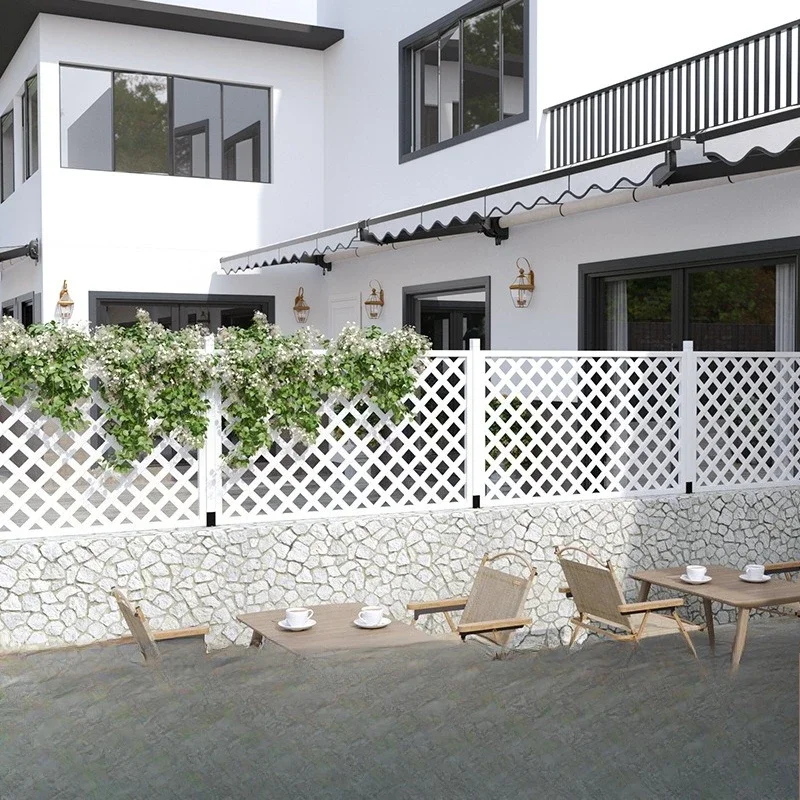Guardrail climbing vine anti-corrosion grid outdoor plastic wood screen partition fence courtyard
