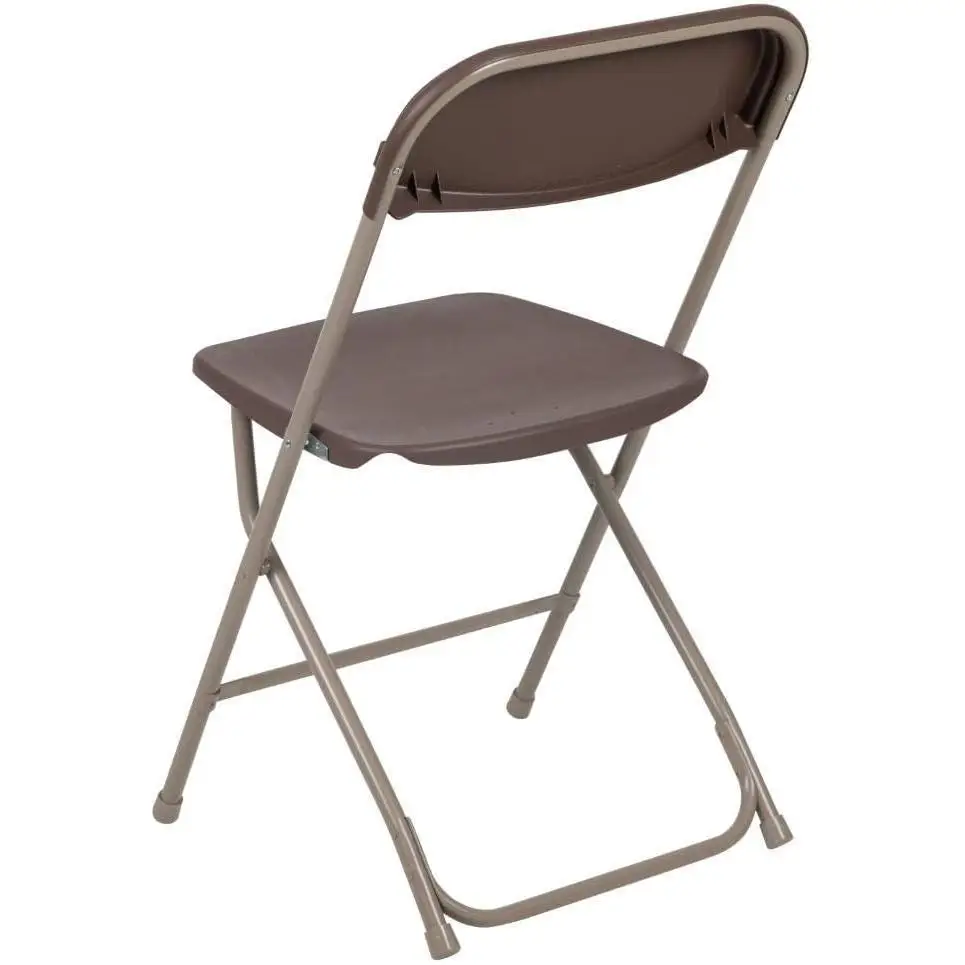 Juego de 10 sillas plegables de plástico resistentes para interiores/exteriores, sillas apilables comerciales plegables con 650 lb. Peso estático