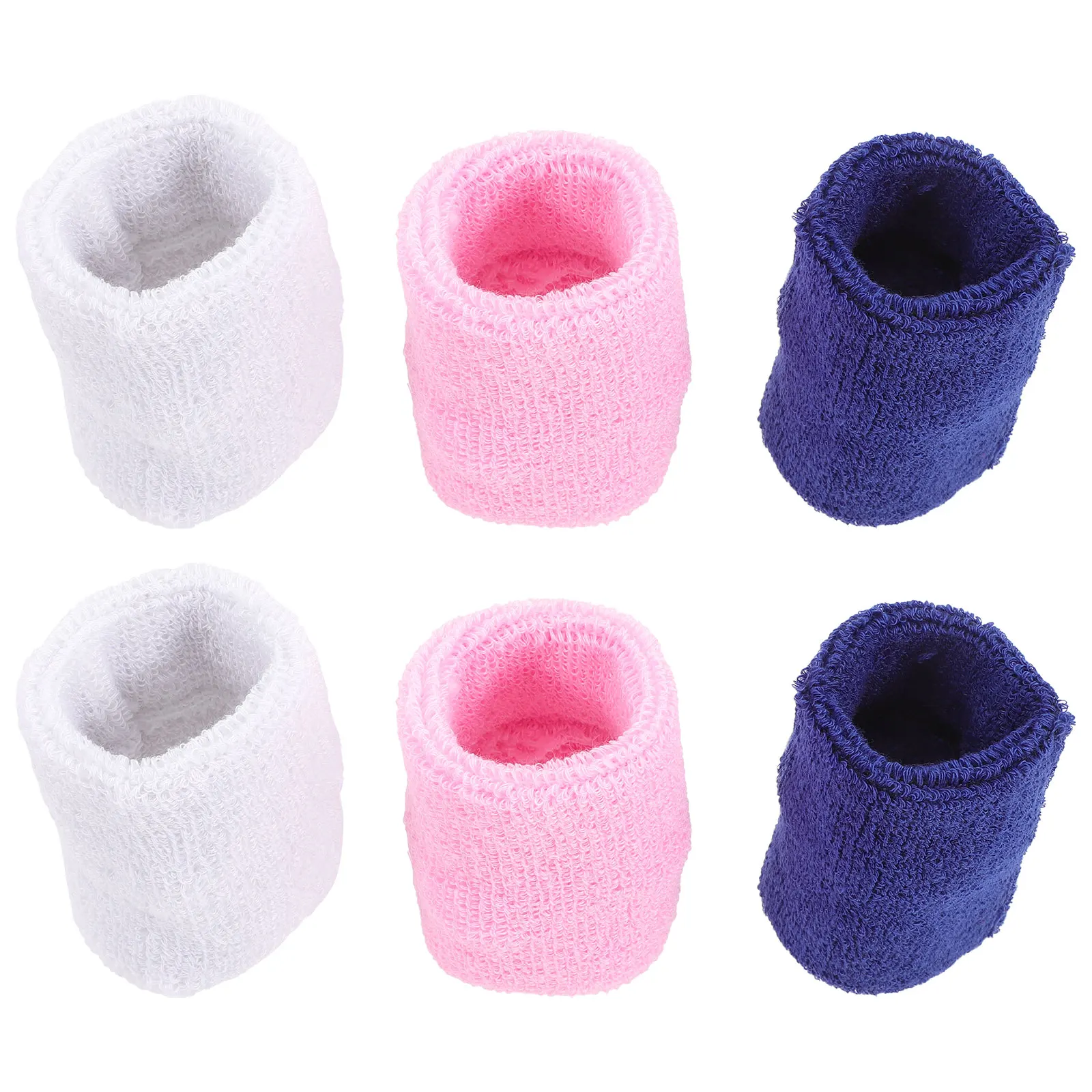

6 Pcs Kids Sports Wristbands Sweatbands Soft Comfortable Elasticity Absorb Sweat Basketball Soccer Tennis Running Outdoor
