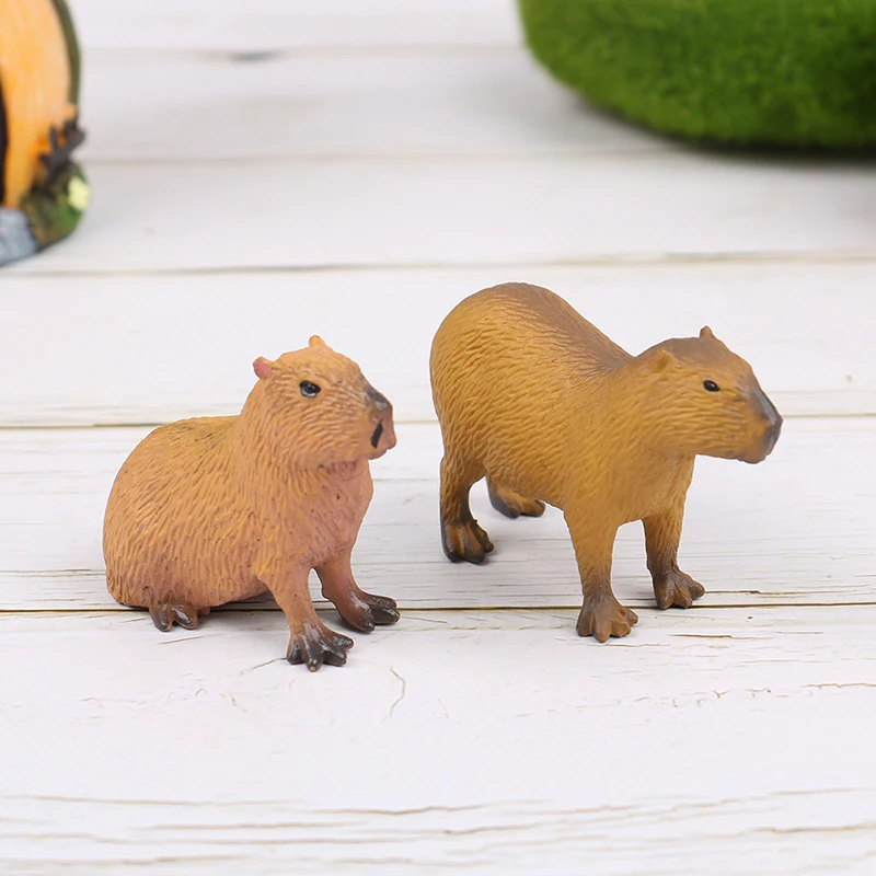 Figura DE ACCIÓN DE Capybara para niños, modelo de MIni animales salvajes lindos de simulación, colección de juguetes, regalo, nuevo