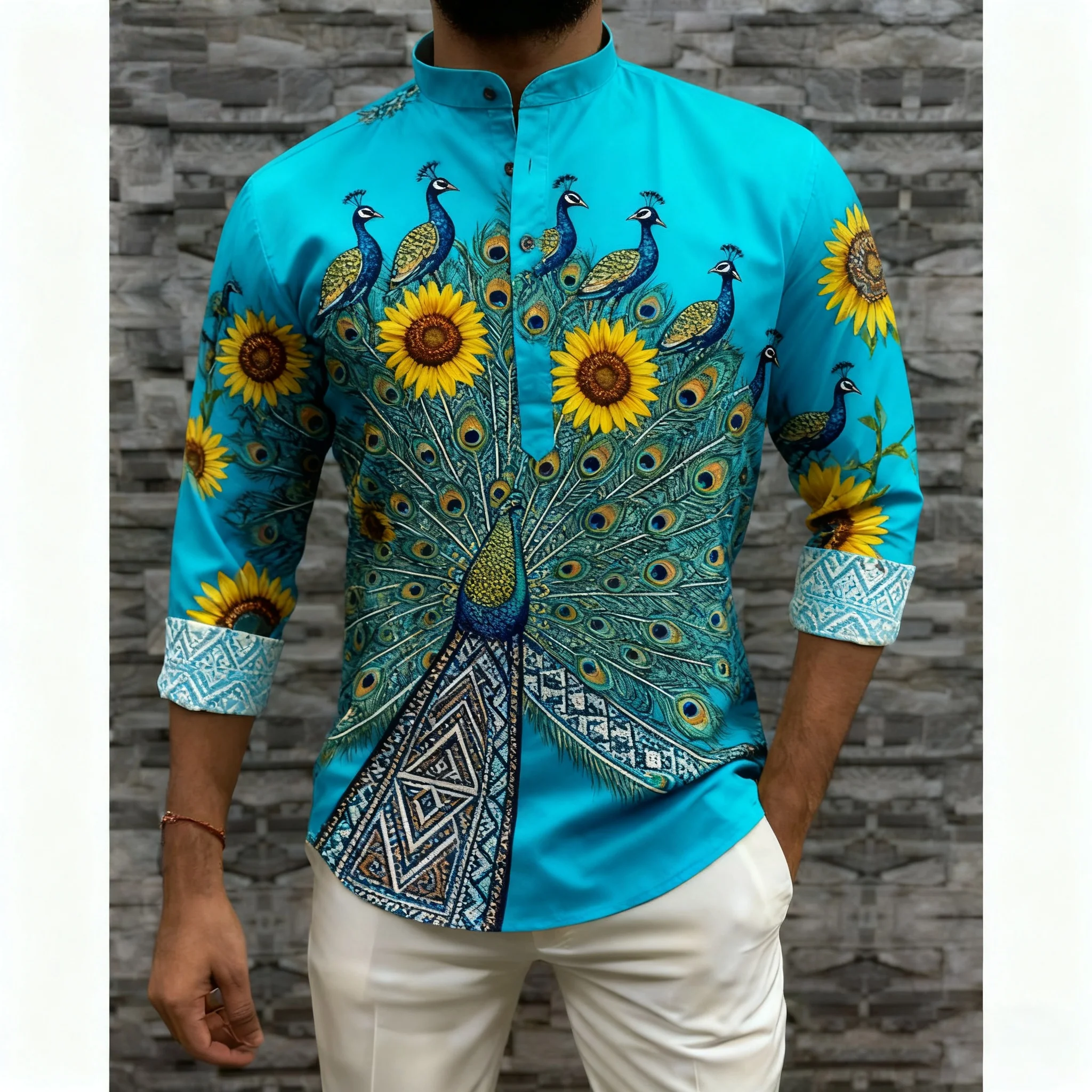 Odzież męska muzułmańska w stylu etnicznym narodowym, stroje ślubne, klasyczne koszule z długim rękawem, tradycyjne camisas árabe, odzież muzułmańska. ﻿