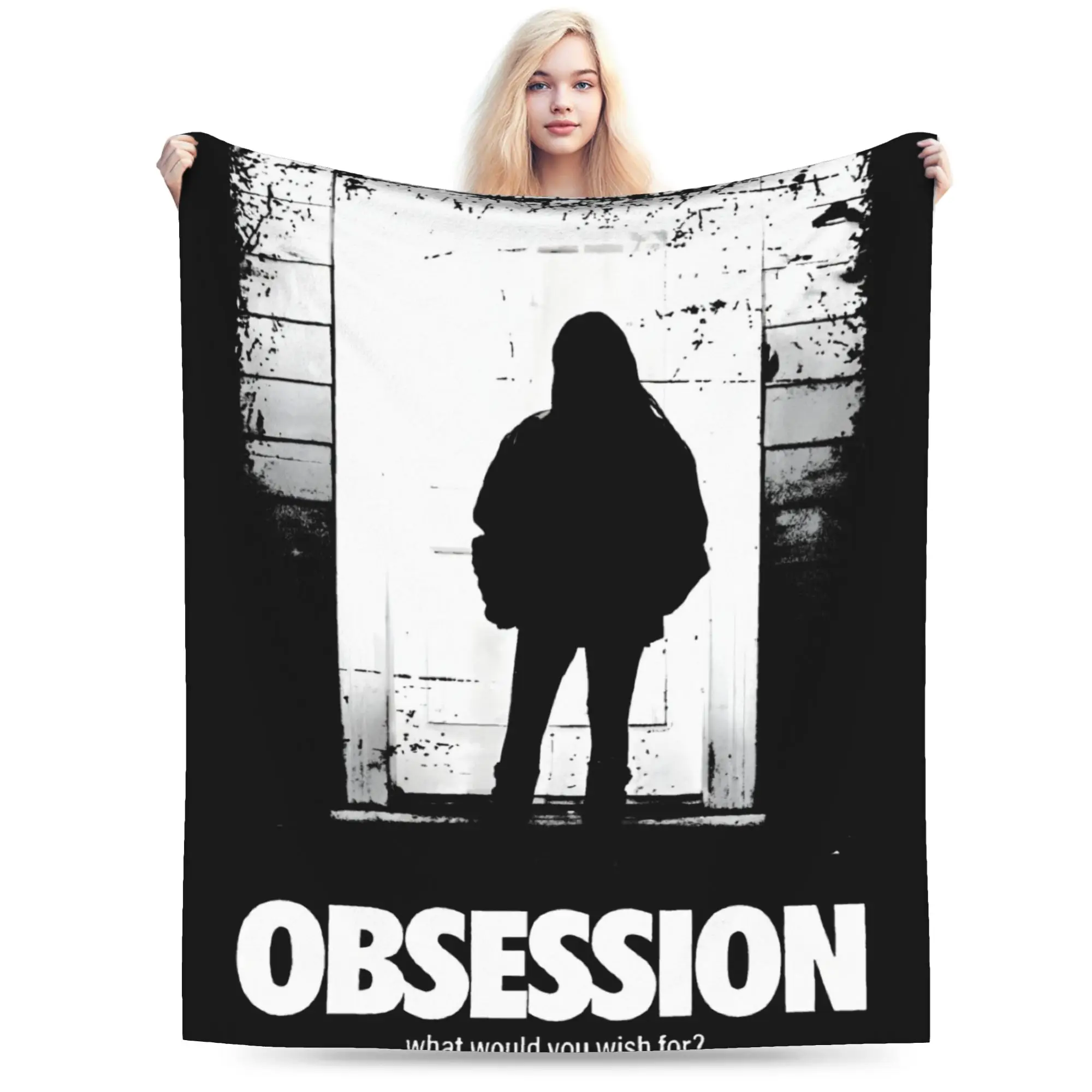 OBSESSION Movie 2026, Horror Movie Graphic Blankets   Flannel Throw Blanket Bedding Couch Portable Soft Warm Bedsprea