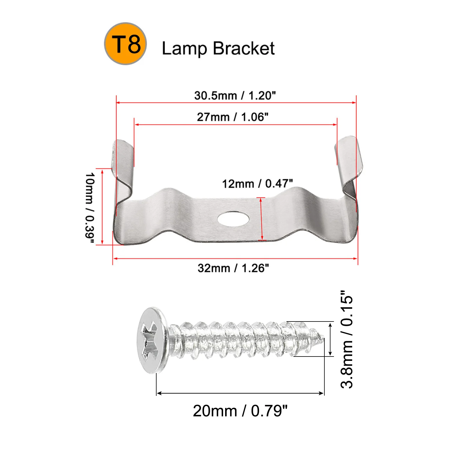 20Set T4 T5 T8 Clips Bracket Hanger Fluorescent Tube Light Fixture Holder Clamp with Screw Hollow Pipe for LED Bulbs CeilingLamp