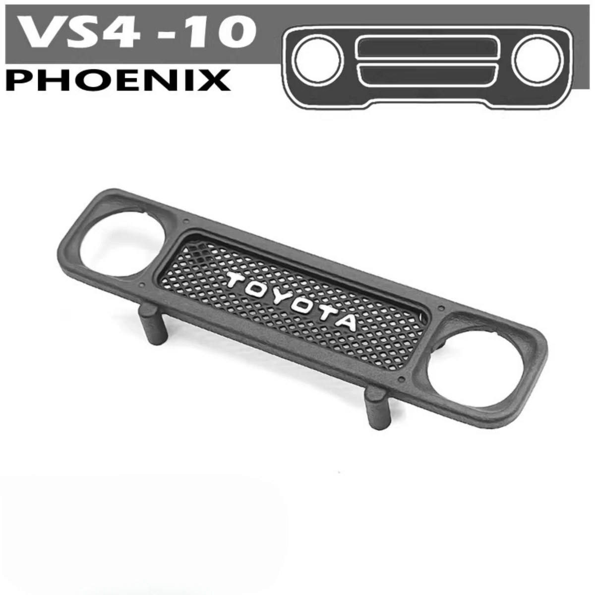 1/10 RC Auto VP vs4-10 Phoenix FJ40 schwarzer Kühlergrill passend für Rock Crawler Truck im Maßstab 1:10 Option Teile Zubehör