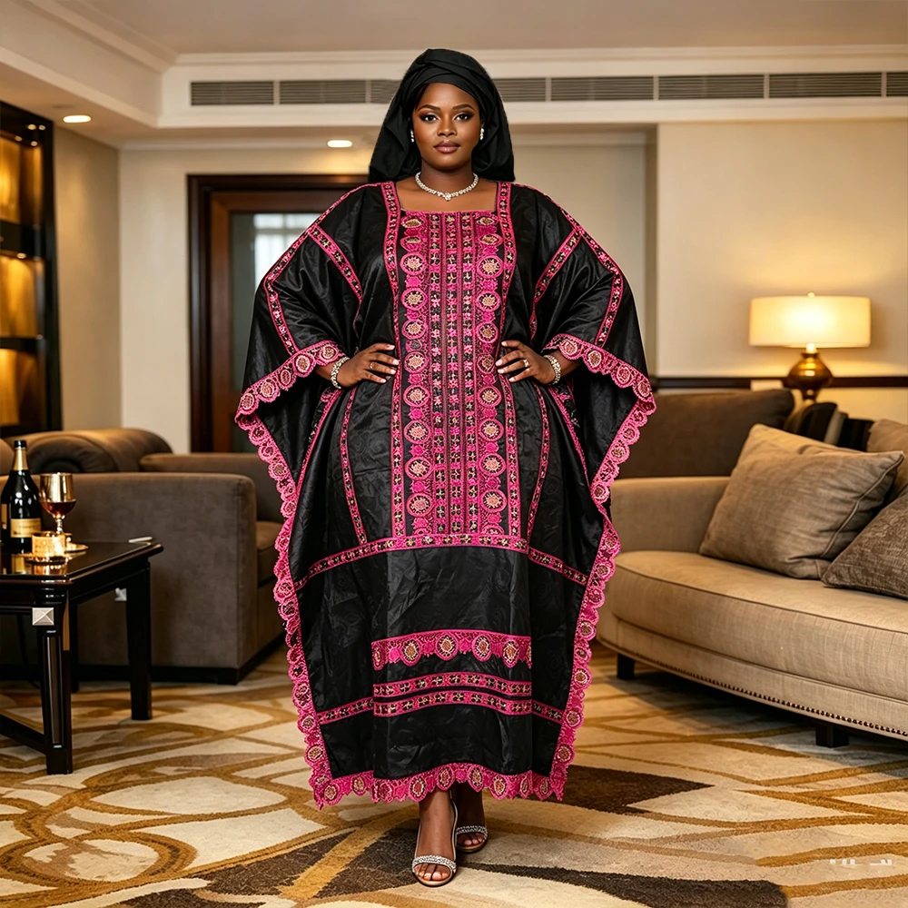 Übergrößen Afrikanische Kleidung für Frauen 2026 Neue Afrikanische Dashiki Ankara Stickerei Robe Bazin Design Hochzeits- und Partykleider