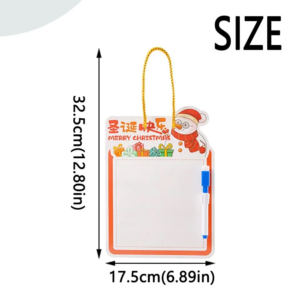 3/5/10pcs Creative Christmas Erasable Whiteboard Reusable with Erasing Pen Erasable Drawing Board Christmas Decoration Portable