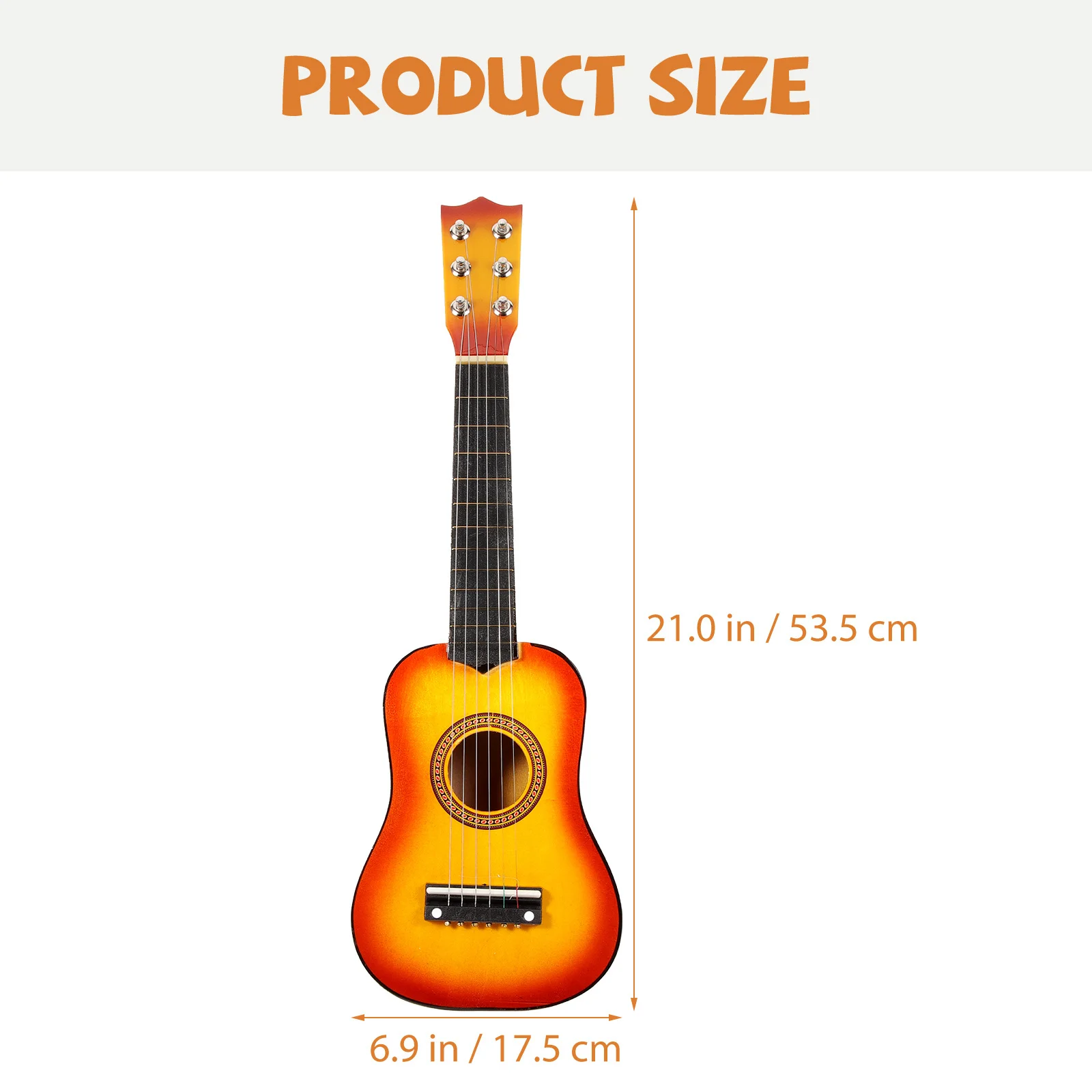 21 Inch Children Guitar Small Size Portable Wooden Acoustic Musical Instrument For Kids Beginner Gift Elastic Frets Low Action