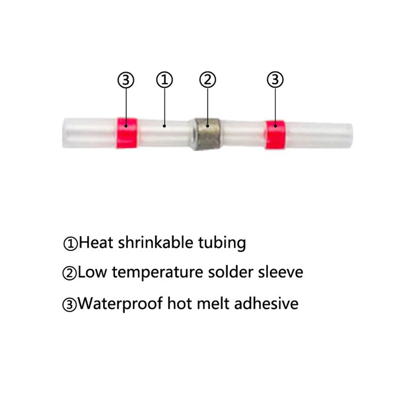 

Powerful 100Pcs Solder Seal Wire Connectors, Heat Shrink Butt Connector Waterproof Insulated Electrical Butt Terminals