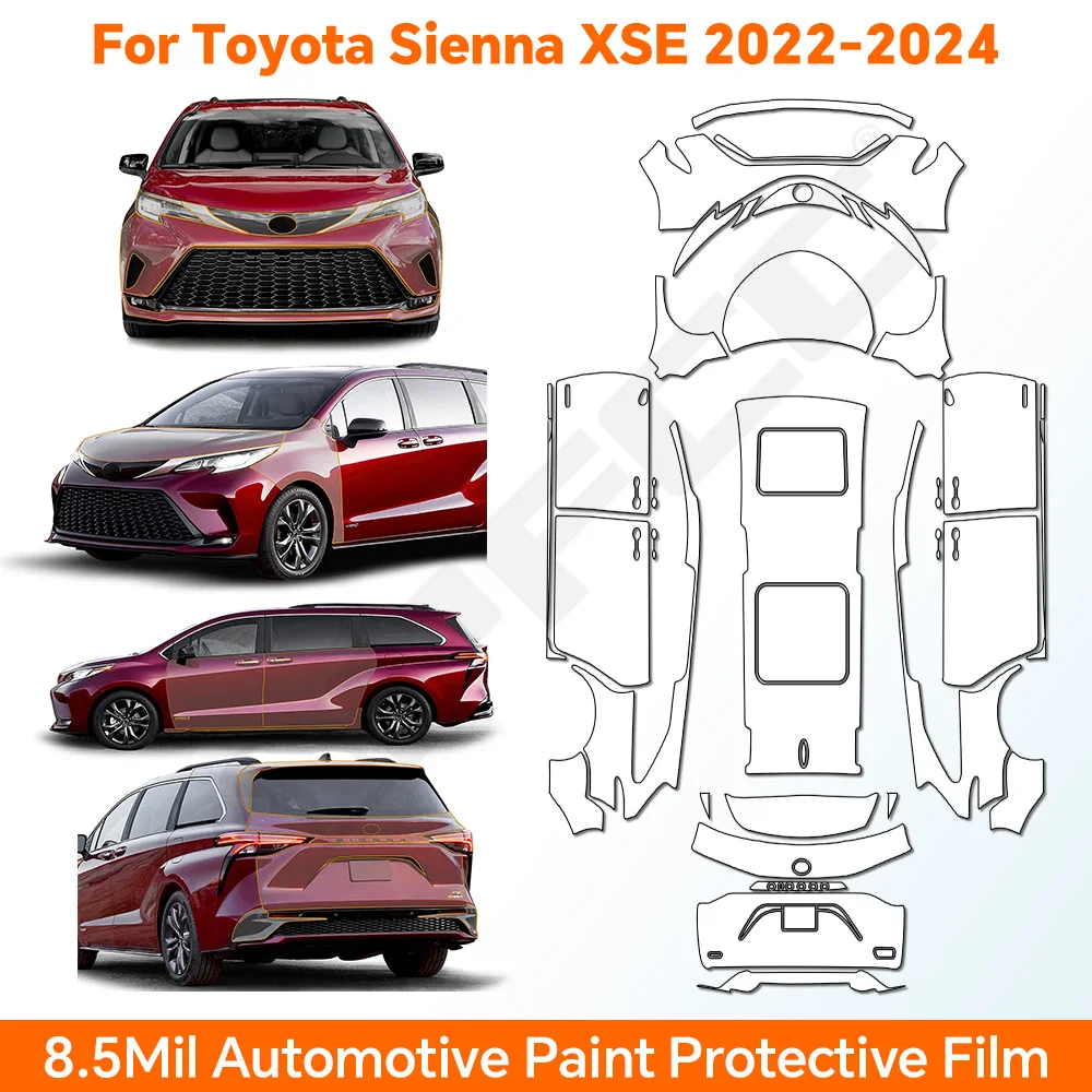 

For Toyota Sienna 2022-2024 TPU Paint Protection Film Clear Bra Car Body Anti-Scratch Pre-cut PPF Resistant Invisible Repairable