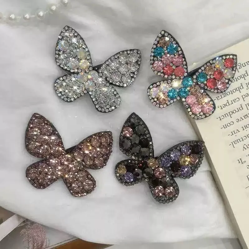 

Милая заколка для волос со стразами и феей-бабочкой, элегантная заколка для волос с челкой, аксессуары для волос для женщин