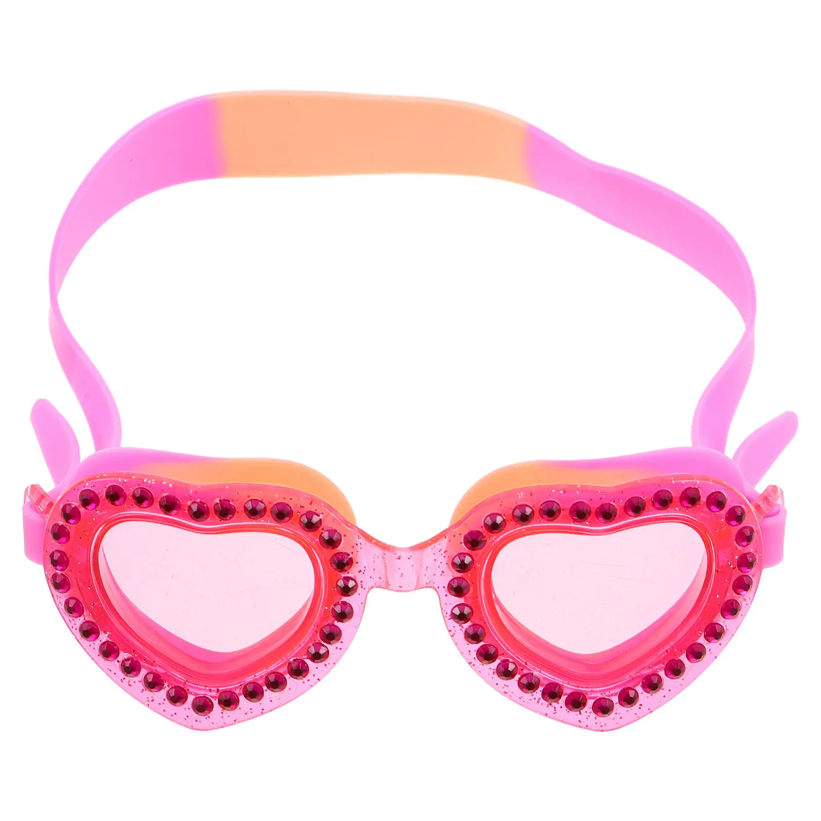 Silicone Swimming Goggles Heart Anti-Fog Leak Resistant Adjustable Strap Pool Swim Eyewear Water Games