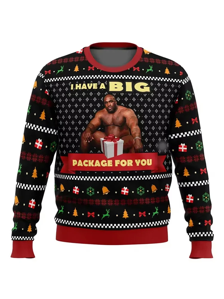 New Big Package Barry Wood Meme Ugly Christmas Sweater Spring Autumn Men's Pullover Top Fashion Couple Crew Neck Sweatshirt