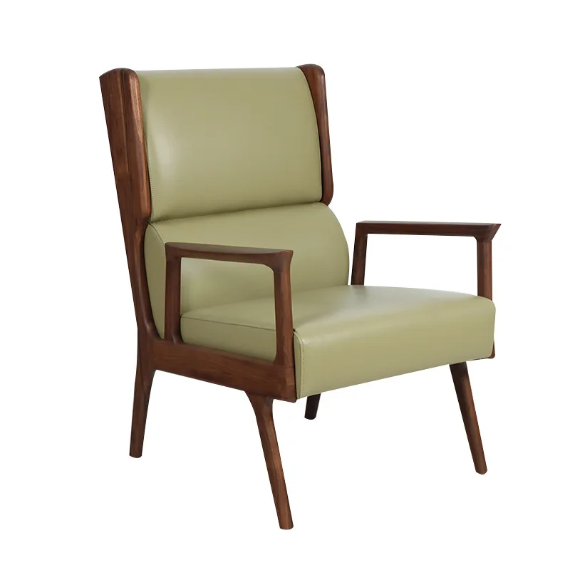 North American black walnut leisure chair balcony household sofa chair lazy back chair living room solid wood leisure lounge cha