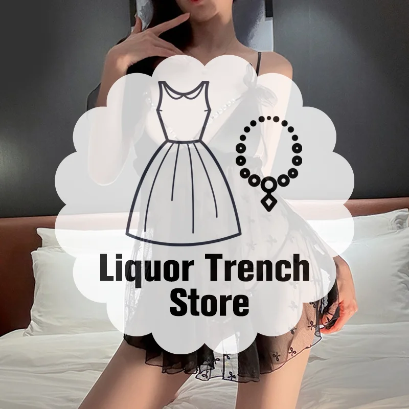 

Sexy Lingerie Pearl Suspender Nightgown With Open Crotch And Sexy Sleepwear