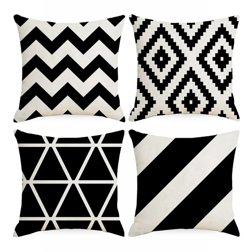 Single-sided Printed Pillow Covers Pillow Cover Geometric Pattern Throw Pillowcase Set Super Soft Wear Resistant for Home