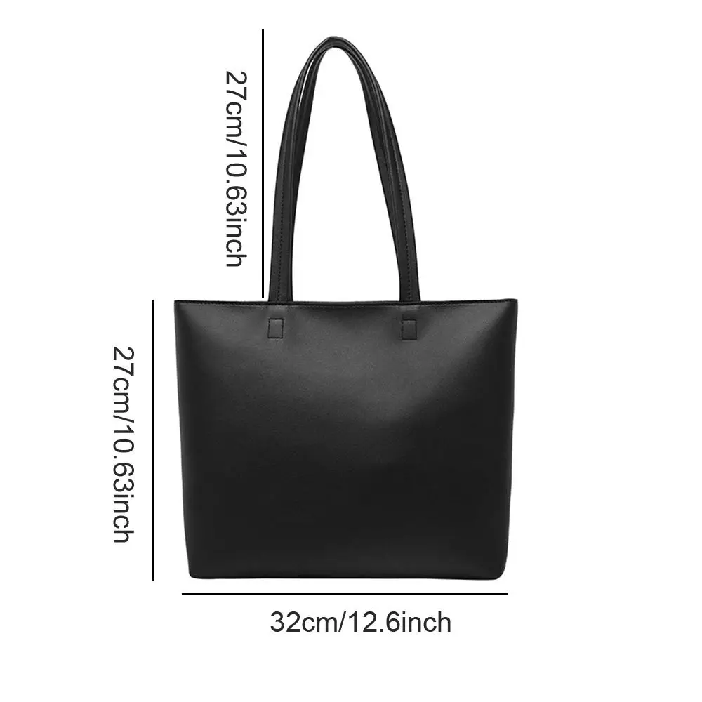 Bolso de mano de cuero PU con cremallera y bolsillo interior, bolso de mano de Color sólido con asa superior, gran capacidad, informal, para mujer