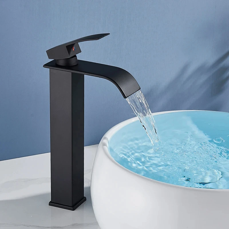 Rubinetto Per Lavabo a Cascata Per Bagno Rubinetto Per Lavabo in Ottone Miscelatore Per Acqua Calda E Fredda Rubinetto Per Lavab