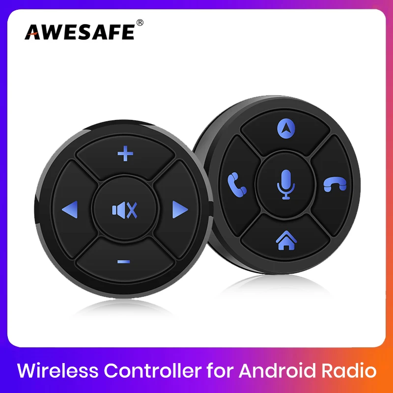 Junsun Universal Car Wireless Steering Wheel Control Button for Android Autoradio 5/10 Key Functions Controller With LED Light