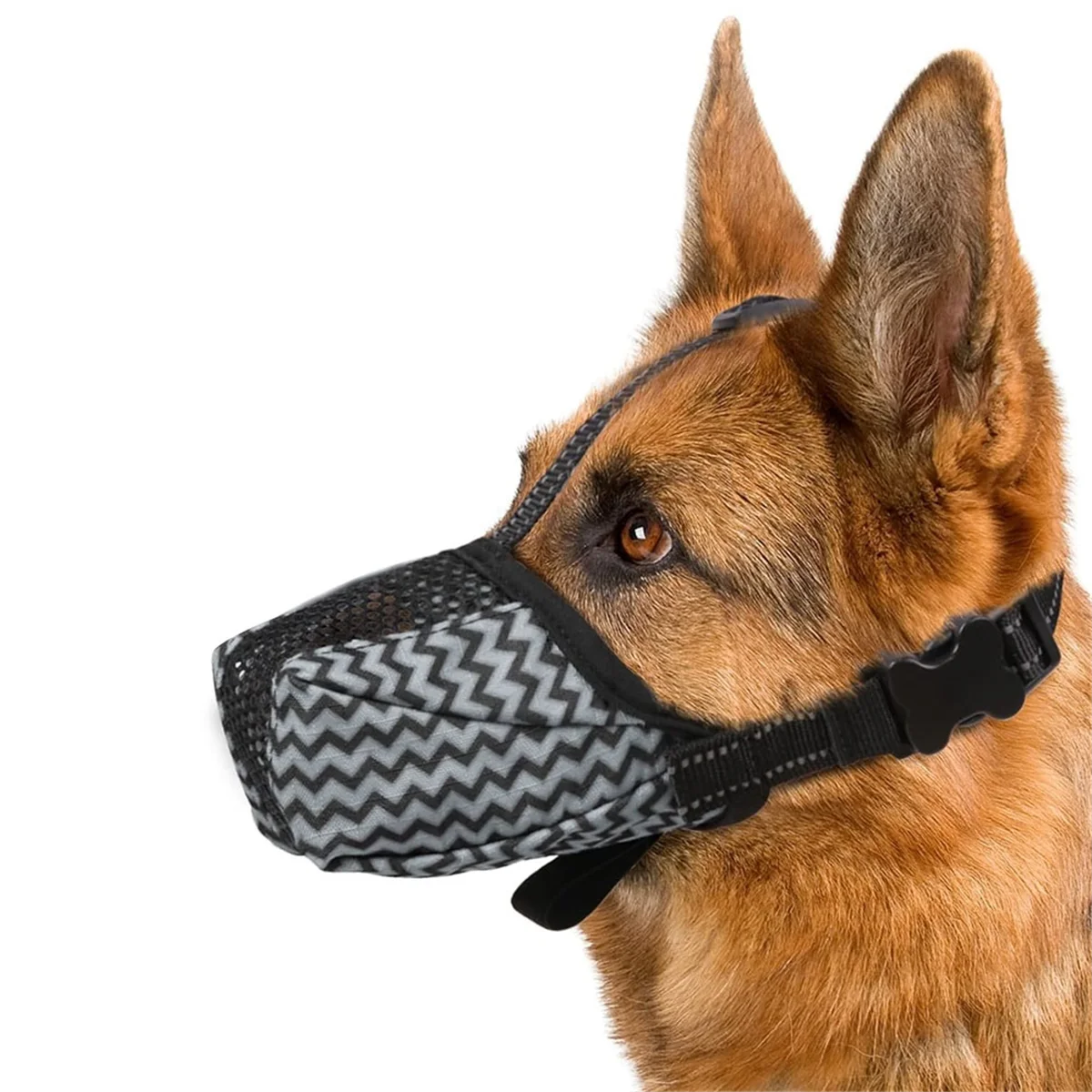 Dog Muzzle,Air Mesh Breathable Muzzle for Medium Large Sized Dogs to Anti&Prevent Biting Barking Chewing,Soft Muzzle M