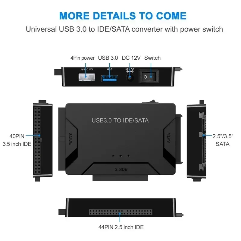 Convertitore Ultra Recovery USB 3.0 Sata HDD SSD Convertitore di trasferimento dati per unità disco rigido Cavo adattatore SATA