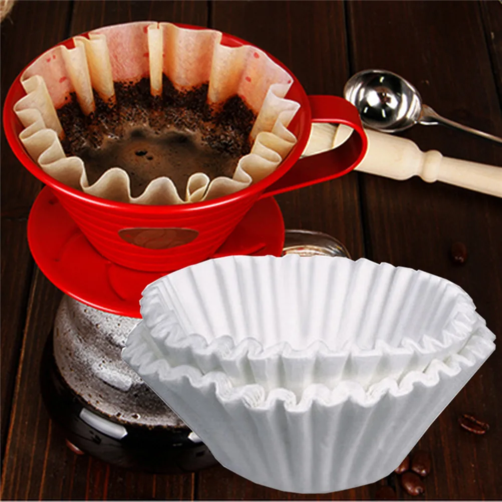 

500pcs Coffee Filter Papers Bowl Shaped Premium Material Even Odorless Tall Side Commercial American Compatible for Kitchen