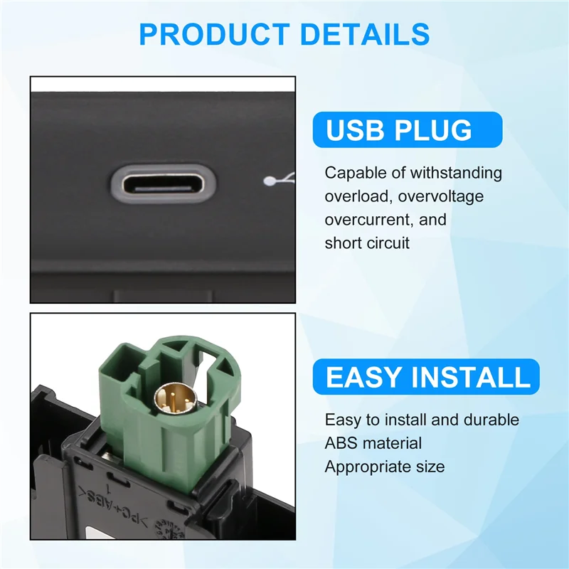 

AB56-Car USB AUX Only Supports Mib3 System MDI USB AMI Install Plug Socket Harness For VW Golf 7 5G0 035 222 F 5QD 035 726 E