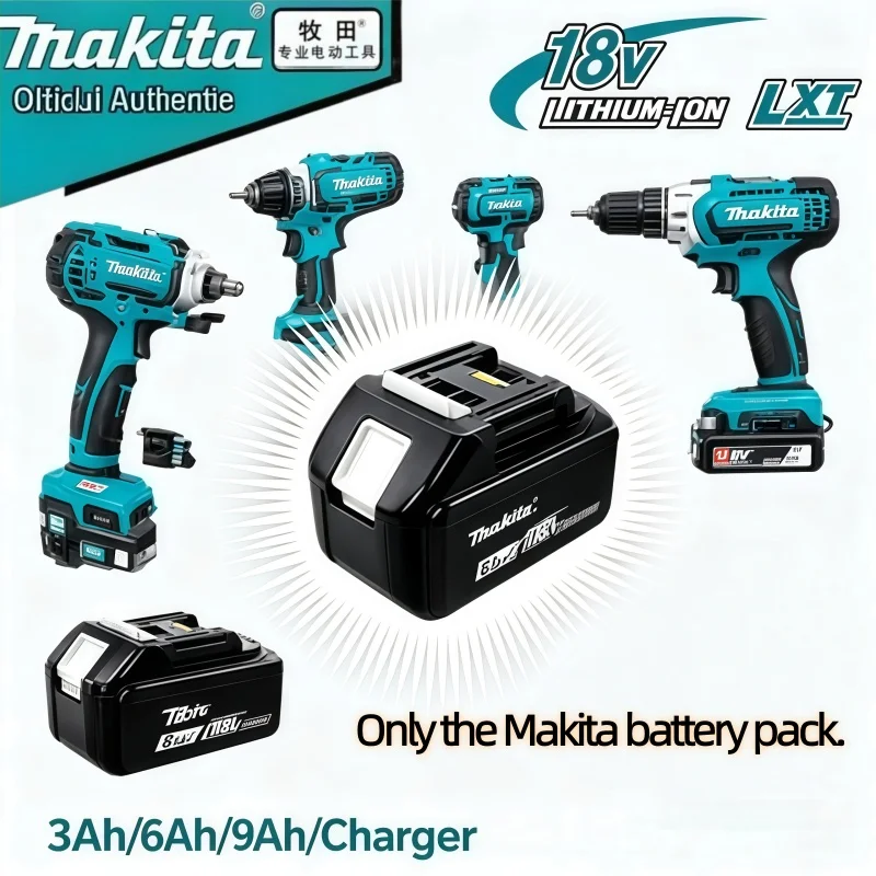 

Original Makita 18V 6Ah Li-ion Battery Perfect Replacement Compatible with BL1830 BL1850 BL1860 Cordless LXT Power Tools