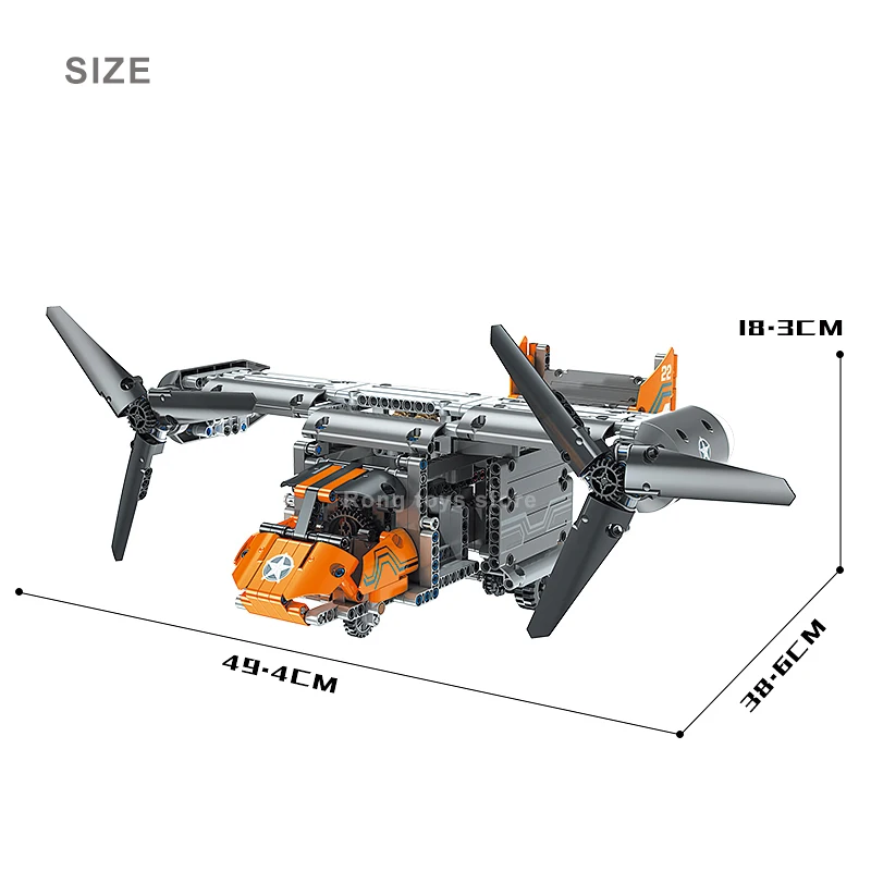 US V-22 Osprey Airplane Model Building Blocks WW2 High-tech Military Weapon Remote Control Fighter Bricks Kids RC Helicopter Toy