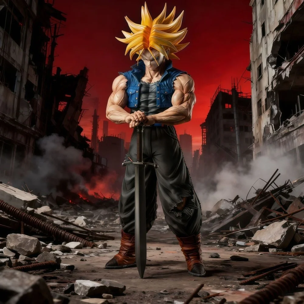 Figura de Anime Dragon Ball Z, 2% Trunks, Figuras de Acción de 25 cm, Estatua de PVC, Modelo Coleccionable, Decoración de Escritorio, Juguetes para Regalos