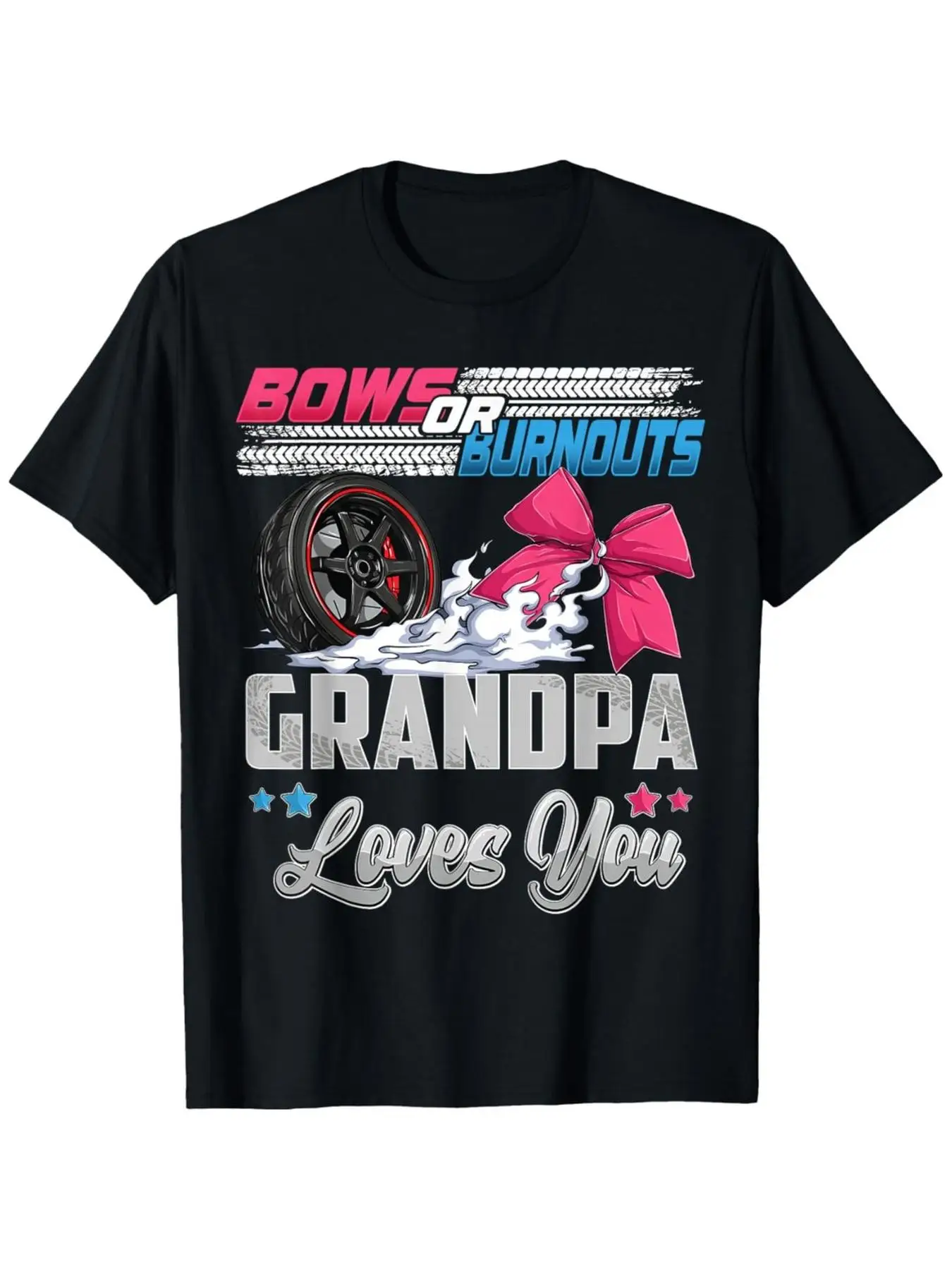 Announcement for Grandpa'S T-Shirt for a Gender Reveal Party Featuring Burnouts Or Bows, Designed for Comfort with a Crew Neck,