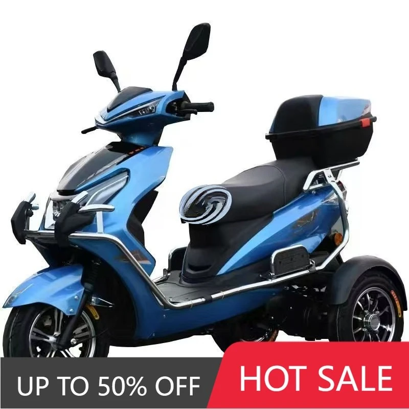 QQW Double-row seat electric recreational tricycle | Passenger and cargo electric vehicle for children's school pickup and deliv