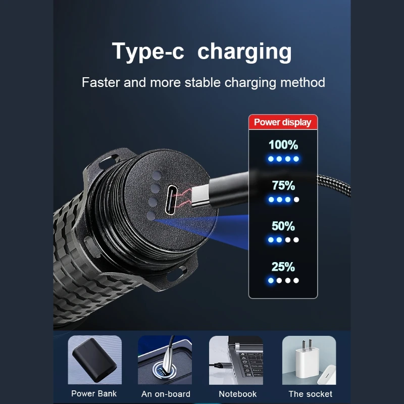 المهنية الغوص مصباح يدوي قابلة للشحن USB تحت الماء الغوص فانوس IPX8 مقاوم للماء الغوص الشعلة أضواء لصيد الأسماك الغواصة