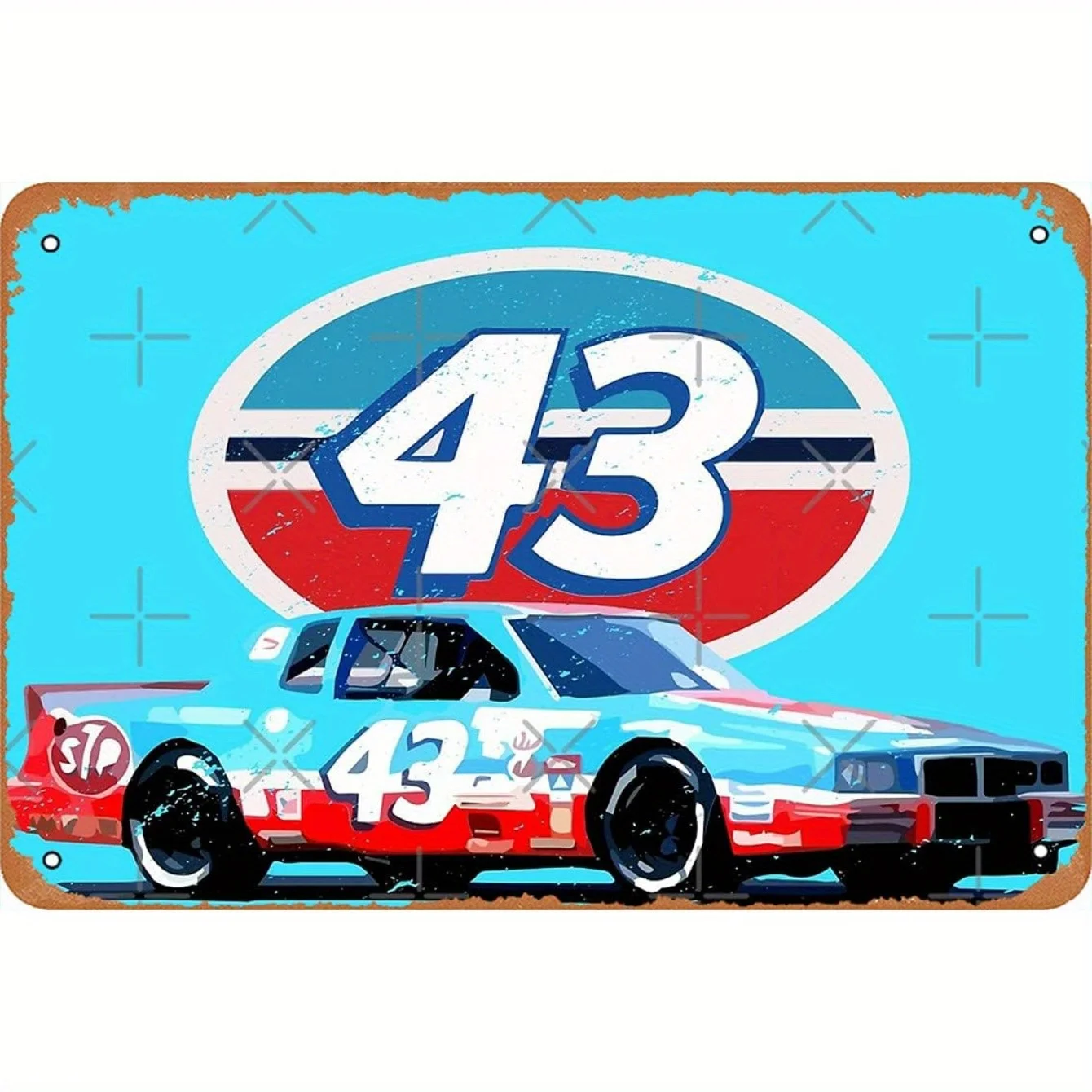 Yiu Richard Petty 43 Vintage Racing Poster Metal Iron  Men Cave Wall Decoration