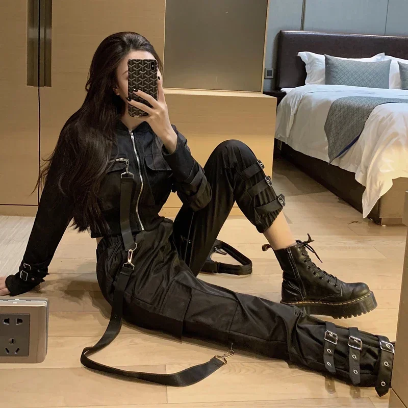 

Костюмы для джазовых танцев для девочек, женская групповая одежда для выступлений, черная одежда в стиле хип-хоп, одежда для сценических шоу для взрослых, наряды Kpop XS5869