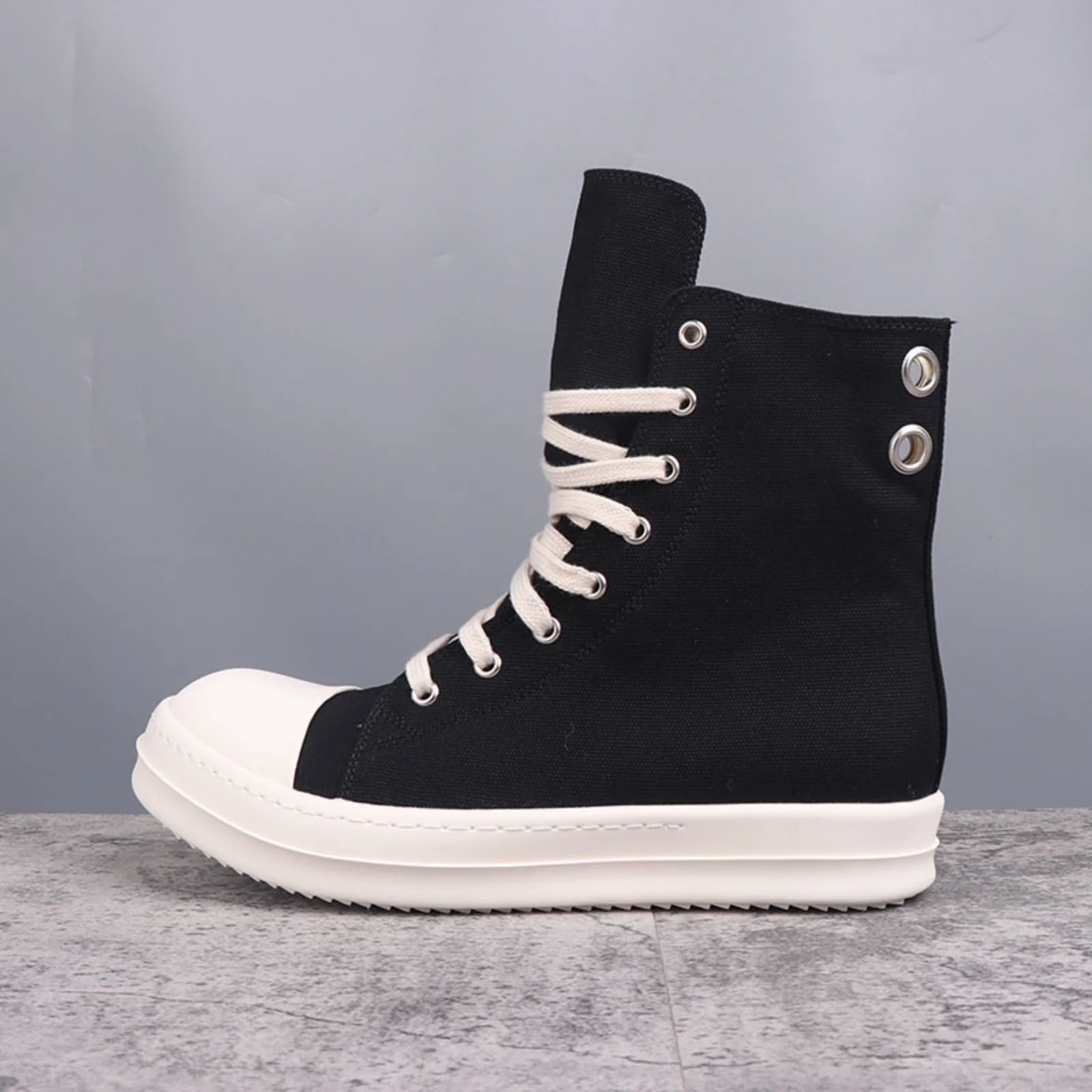 

High top Quality Men and Women Casual Sneakers 35-48 Fashion Designer Canvas shoes Punk Goth Zipper RO Trendy Tennis shoes