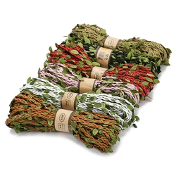 5Yards/Lot 7mm Braided Waxed Cord Artificial Leaves Rope For Ornament Making DIY Crafts Material Clothing CharmAccessories