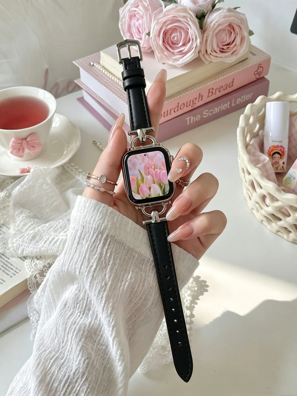 Advanced Leather Loop For Apple Watch Band Correa Women Slim Thin 38mm 40mm 41mm 42mm 44mm 45mm 49mm