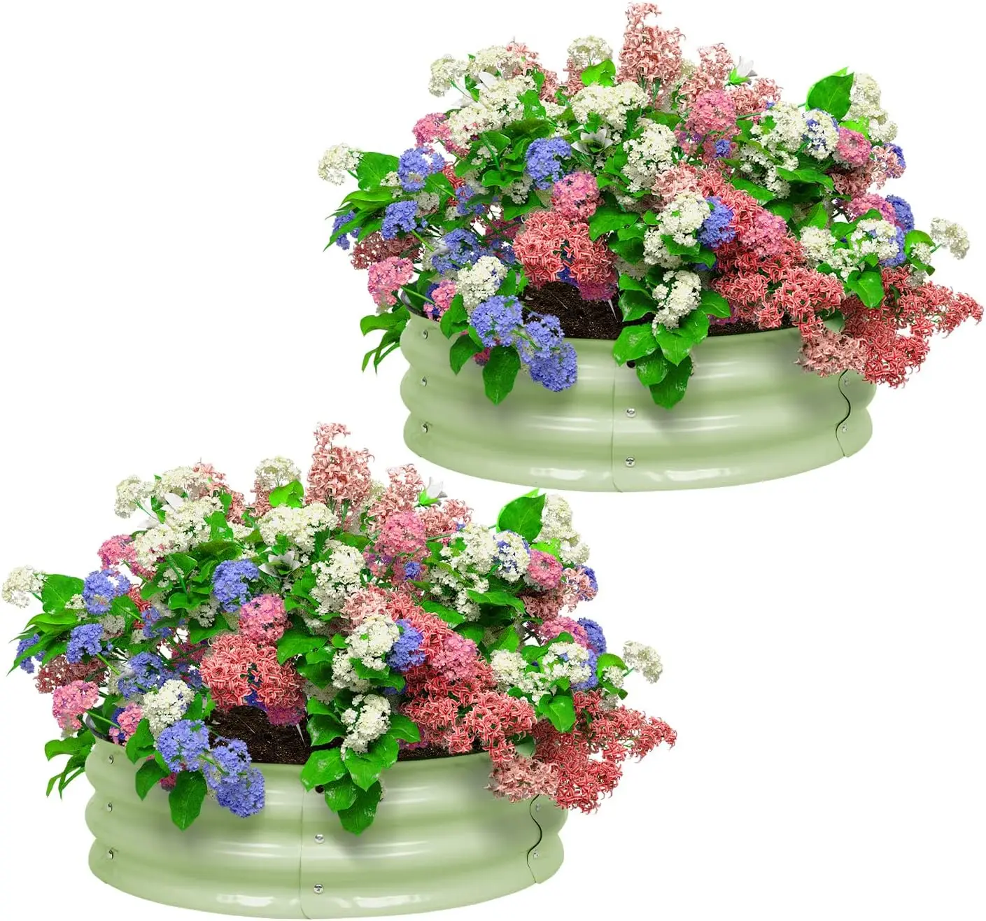 

Metal Raised Garden Bed, 2-Pack 2.5FT Diameter Galvanized Planter Raised Garden Boxes for Flower Planters, Vegetables He