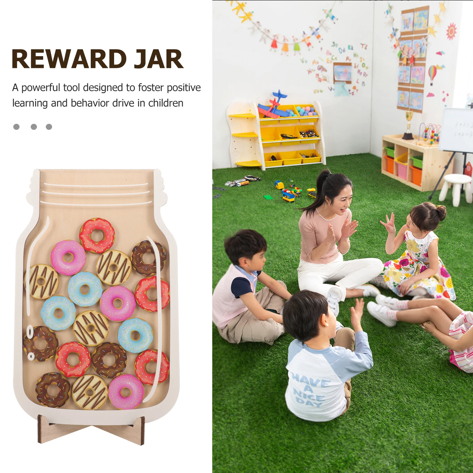 Reward Jar for Kids Classroom 1 Piece Colorful Cartoon Student Supplies Motivate Behavior Learning Goals Token System