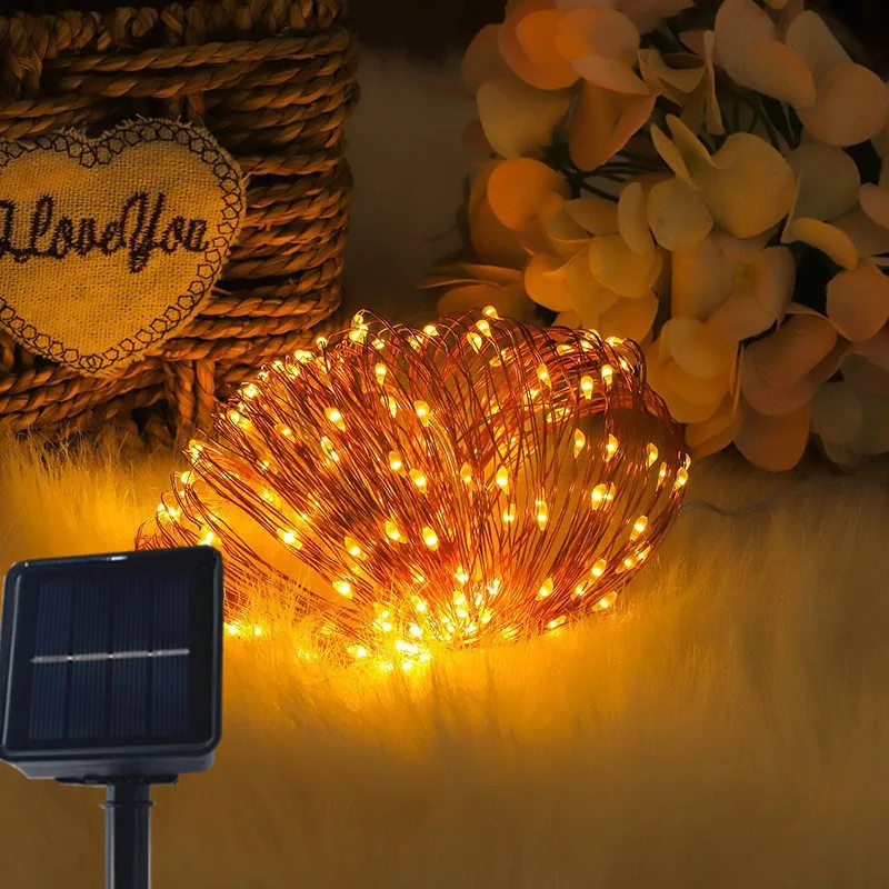 

Holiday Garden Summer Tree Camping Party Decoration Solar Garland Lamp Wedding Outdoor Solar Copper Wire LED Light String