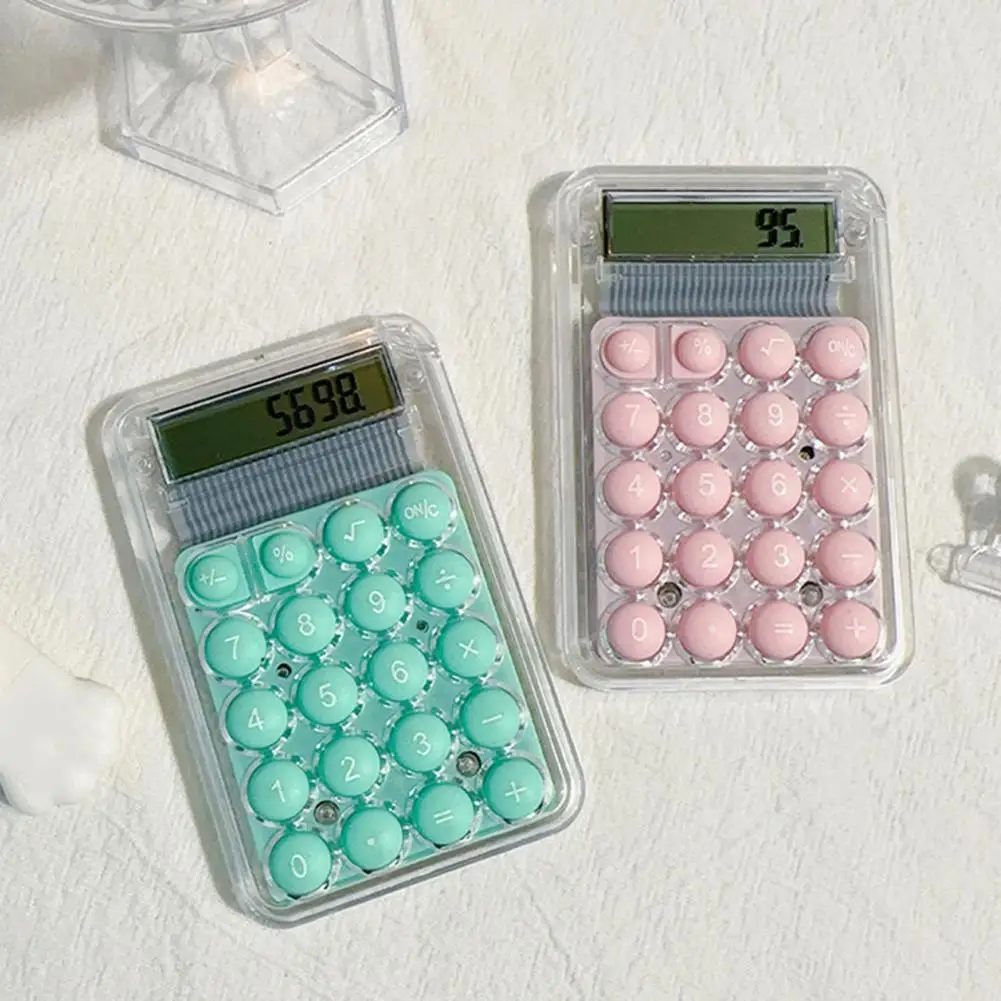 Calculadora electrónica portátil de 8 dígitos para estudio, calculadora Digital compacta, botones de silicona, suministros de oficina