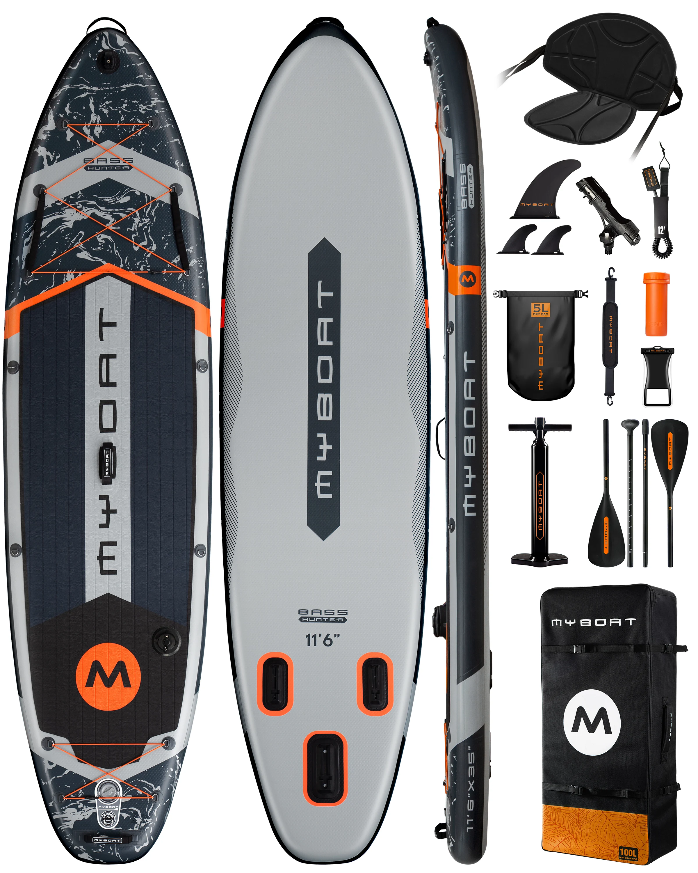 

Myboat Waterproof Extra Wide Inflatable Paddle Board 11'6''x35''x6''Adult Standing Style Aquatic Fishing With Accessories SUP