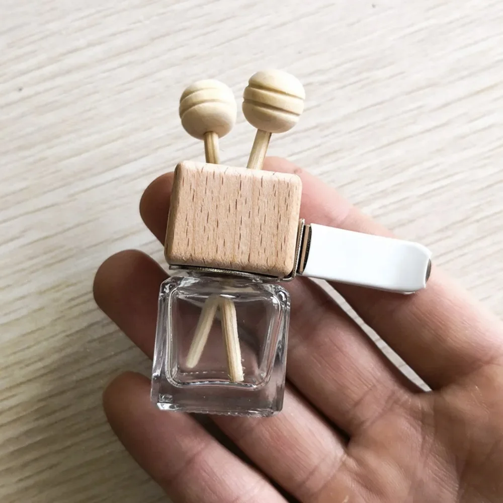 Car Fragrance Empty Glass Bottle Clip Cute Car Air Freshener Bottle Perfume Clip Air Vent Outlet Aromatherapy Car Accessories