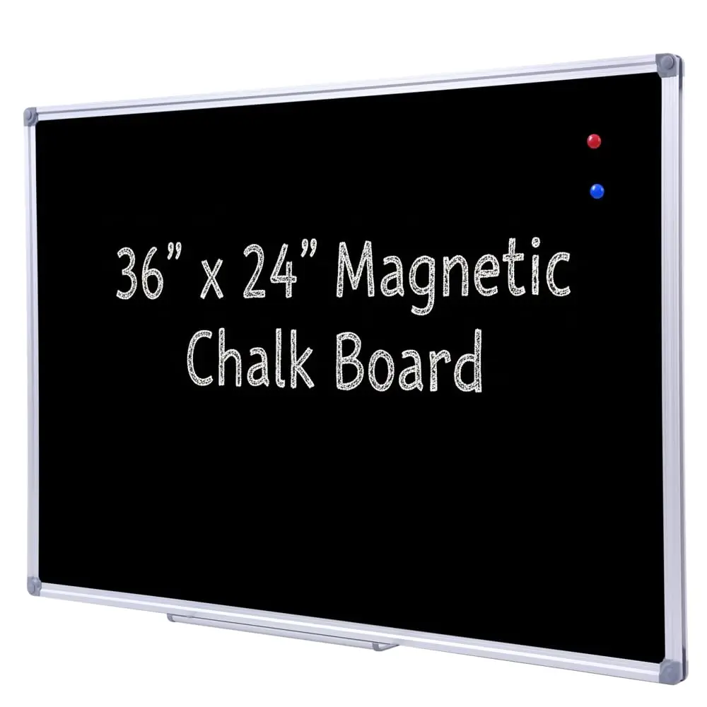 

Магнитная черная доска для письма 36 x 24 дюйма, настенная школьная доска с алюминиевой рамой для учителей, для письма.