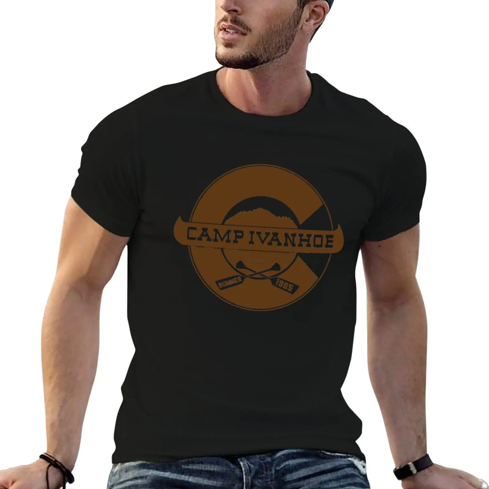 Camiseta de anime, camisetas divertidas, camisetas de alta Ivanhoe Camp para hombre, camisetas de algodón de calidad